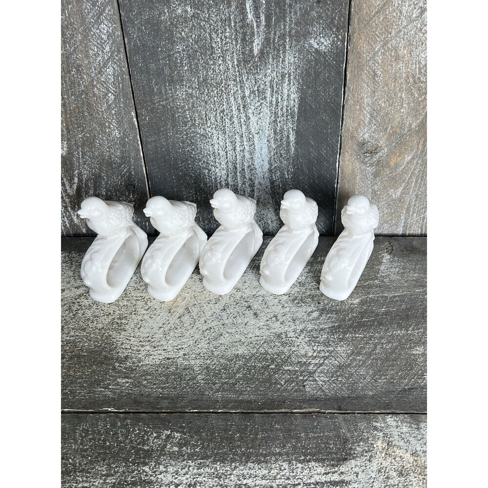 Set of 5  Vintage Ardalt Japan Porcelain Bird Napkin Rings